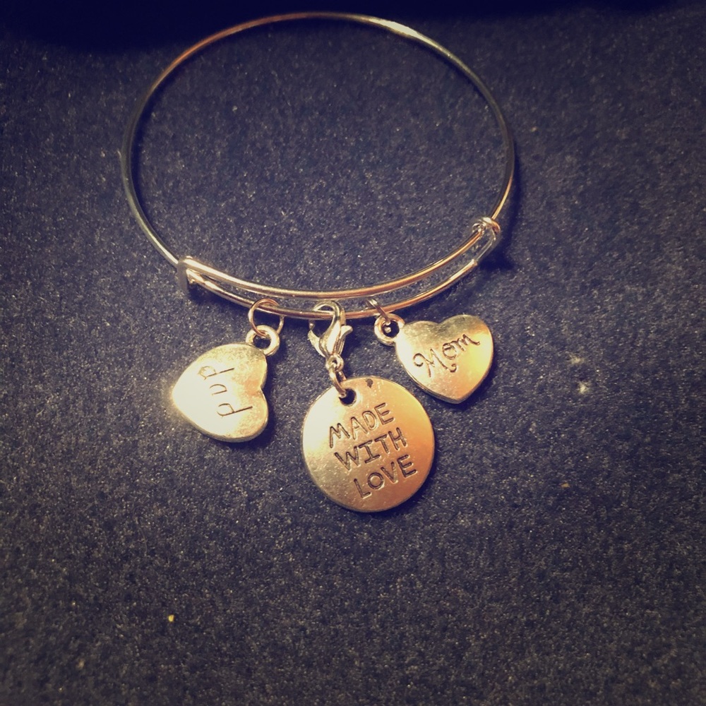 COPY - In Memory Of Dad / Mom Memorial Silver bracelet